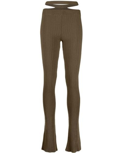 ANDREADAMO Ribbed-knit Skinny Trousers - Grey