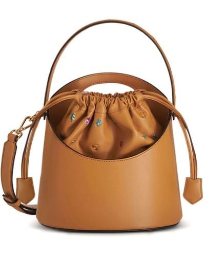 Etro Medium Saturno Leather Bucket Bag - Brown