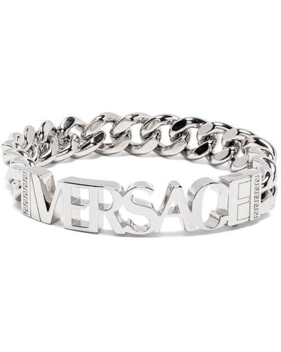 Versace Logo-lettering Bracelet - White