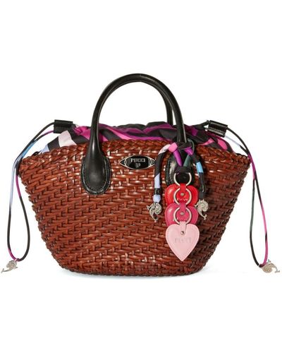 Emilio Pucci Interwoven Leather Basket Bag - Pink
