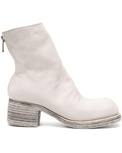 Guidi Square-toe Leather Ankle Boots - Natural