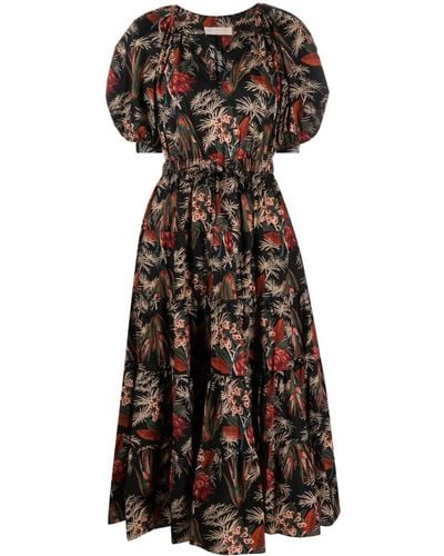 Ulla Johnson Olina Floral-print Cotton Dress - Women's - Cotton - Black
