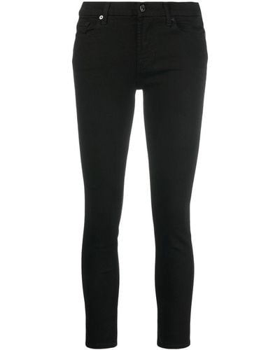 7 For All Mankind Mid-rise Skinny Jeans - Black