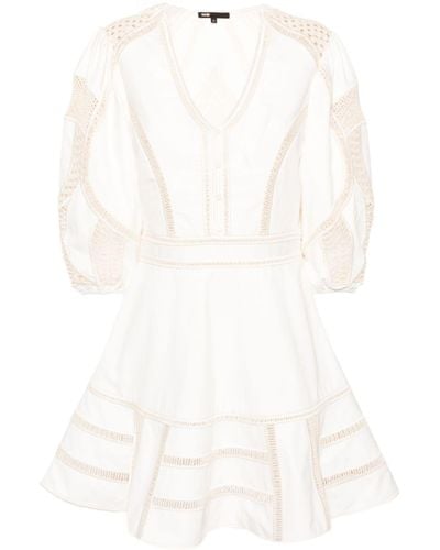 Maje Crochet-panelled Mini Dress - White