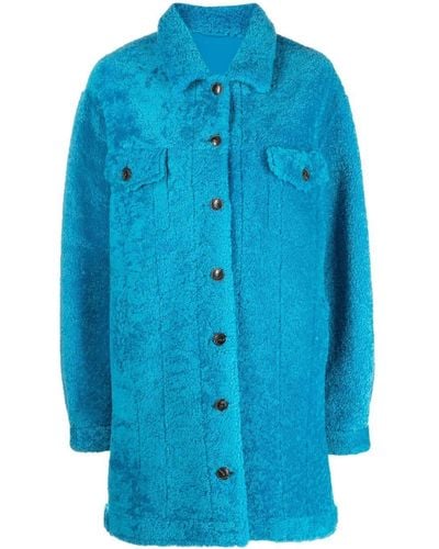 Simonetta Ravizza Jonny Shearling Shirt-jacket - Blue