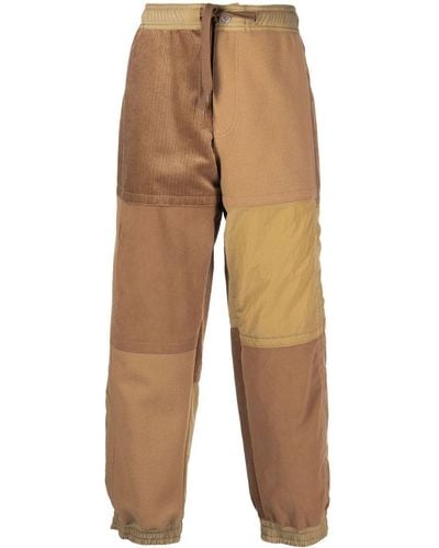 Emporio Armani Paneled Straight-leg Pants - Natural