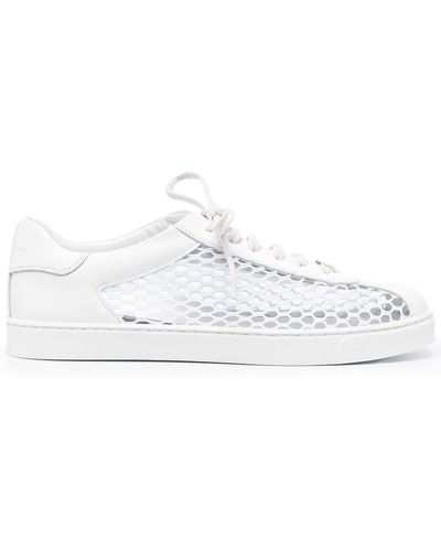 Gianvito Rossi Fishnet-panel Sneakers - White