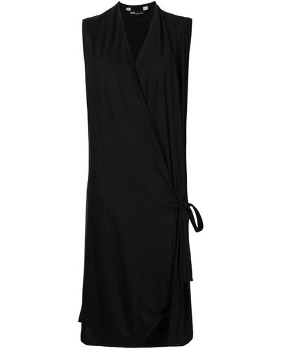 UMA | Raquel Davidowicz Wrap-design Cotton Midi Dress - Black