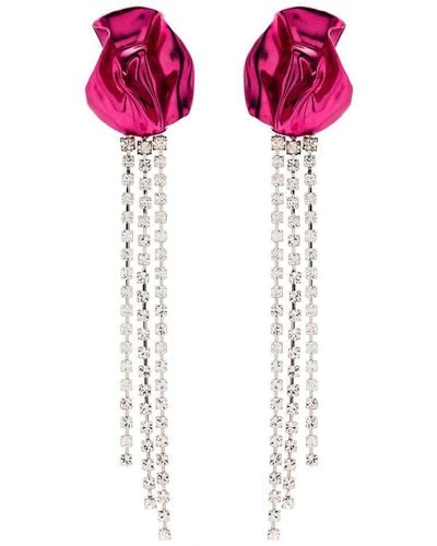 Sterling King Georgia Crystal-embellished Drop Earrings - Pink