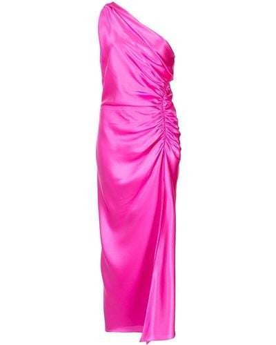 Michelle Mason Asymmetrisches Seidenkleid - Pink