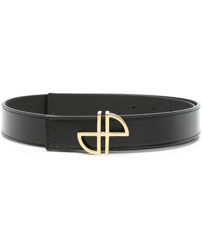 Patou Jp Leather Belt - Black