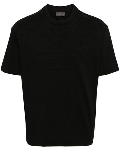 Emporio Armani T-Shirt mit eingeprägtem Logo - Schwarz