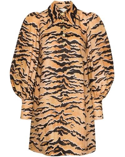 Zimmermann Robe courte Matchmaker à imprimé tigre - Métallisé