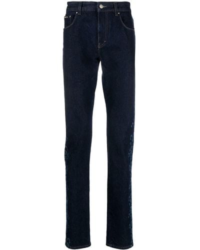 Roberto Cavalli Jeans Met Luipaardprint - Blauw