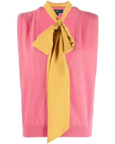 Jejia Knot-detail Knit Vest - Pink