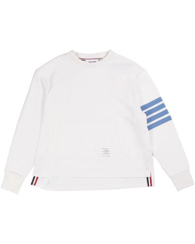 Thom Browne Stripe-detailing cotton sweatshirt - Weiß