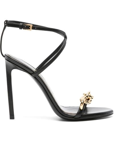 Tom Ford Chain 105mm Leather Sandals - Black