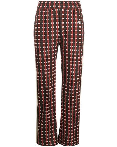 Wales Bonner Check-print Cropped Trousers - Red
