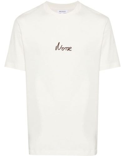 Norse Projects Johannes Logo-embroidered T-shirt - White