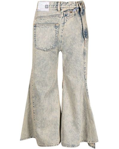 Maison Mihara Yasuhiro Cropped Flared Denim Jeans - White