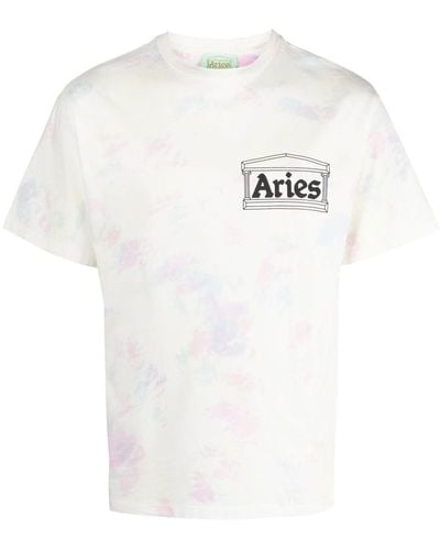Aries T-Shirt mit Logo-Print - Weiß