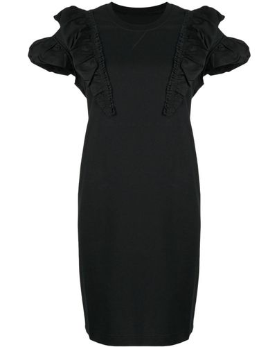 JNBY Ruffled-detailed Short-sleeved Dress - Black