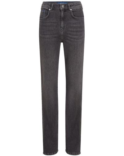 Karl Lagerfeld Straight-Leg-Jeans mit hohem Bund - Grau