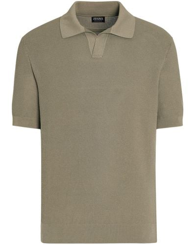 Zegna Polo de punto gofrado - Verde