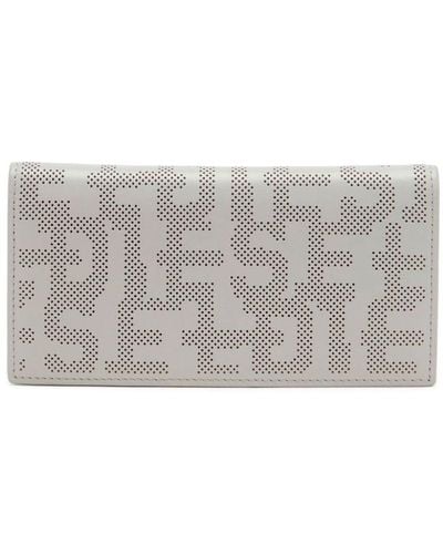 DIESEL Logo-perforated Leather Wallet - Grey