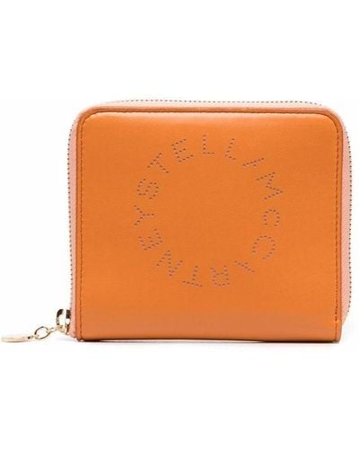Stella McCartney Portefeuille zippé à logo Stella - Orange