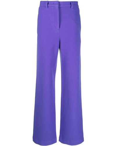 MSGM High-waisted Tailored Pants - Purple