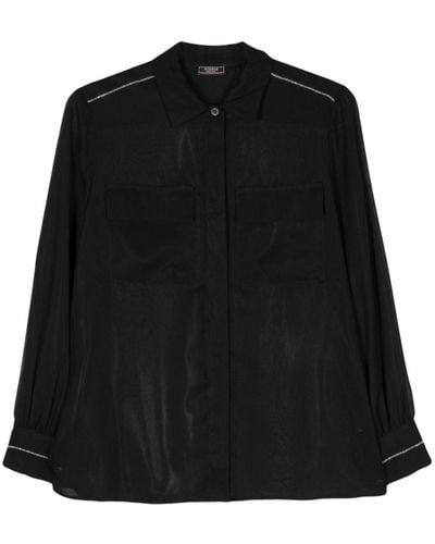 Peserico Semi-sheer Shirt - Black