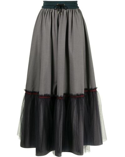 Kolor Tiered Tulle Skirt - Gray