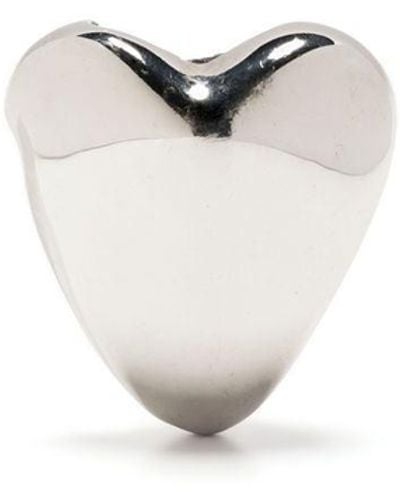 Ami Paris Heart-shaped Silver Ear Cuff - White