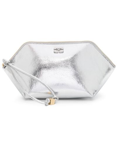 Ganni Bolso de mano Bou con logo - Blanco