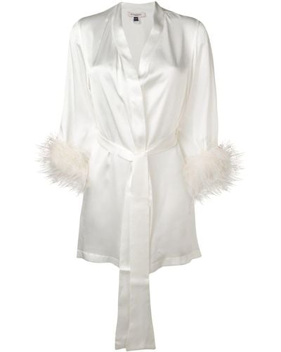 Gilda & Pearl Robe de chambre Mia en satin - Blanc