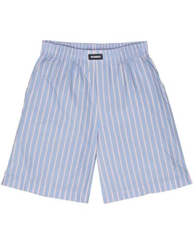 Vetements Striped Deck Shorts - Blue