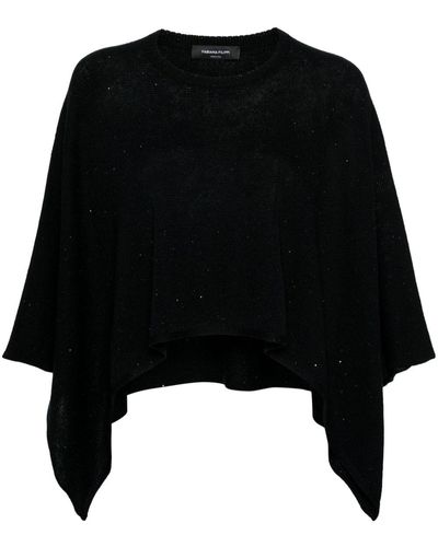 Fabiana Filippi Sequin-embellished Knitted Cape - Black