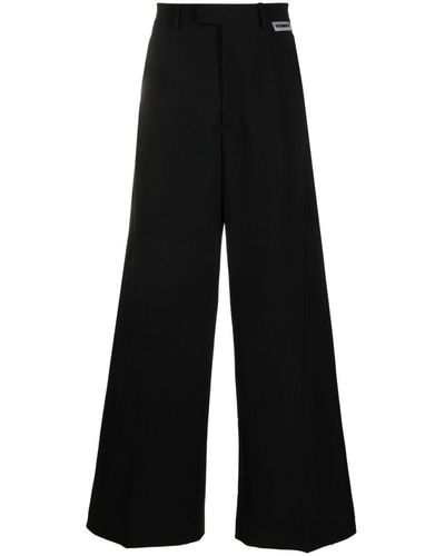 Vetements Pantalones anchos de talle medio - Negro