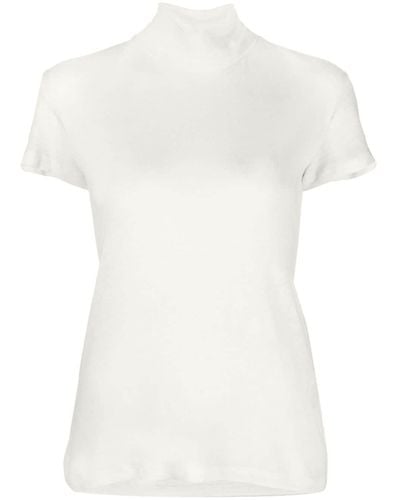 IRO T-shirt en lin à col montant - Blanc