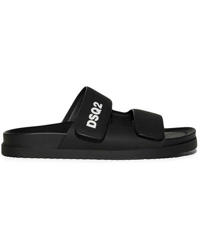 DSquared² Slippers With Logo - Black