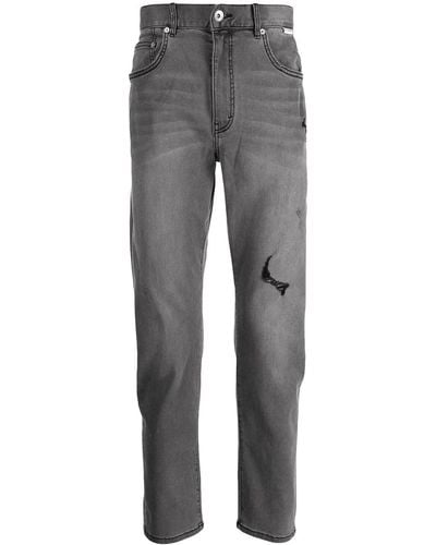 FIVE CM Slim-Fit-Jeans im Distressed-Look - Grau