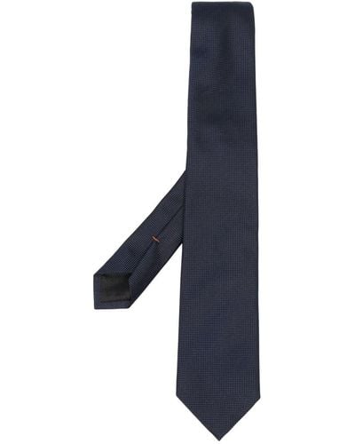 Zegna Cravate en soie à design tissé - Bleu