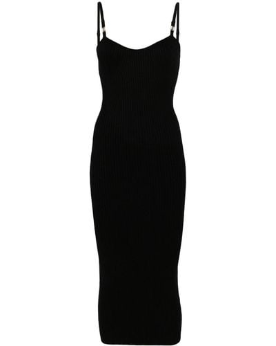 Liu Jo Ribbed Midi Dress - Black