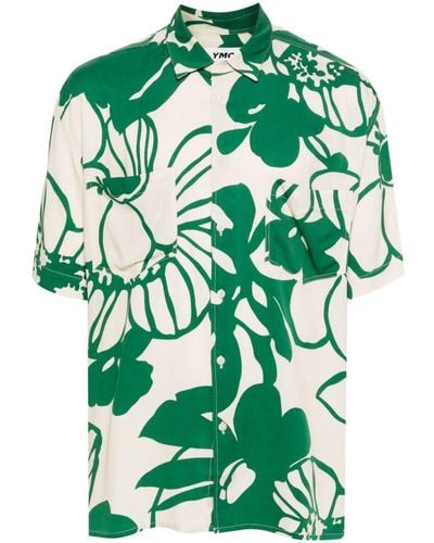 YMC Mitchum Overhemd Met Bloemenprint - Groen