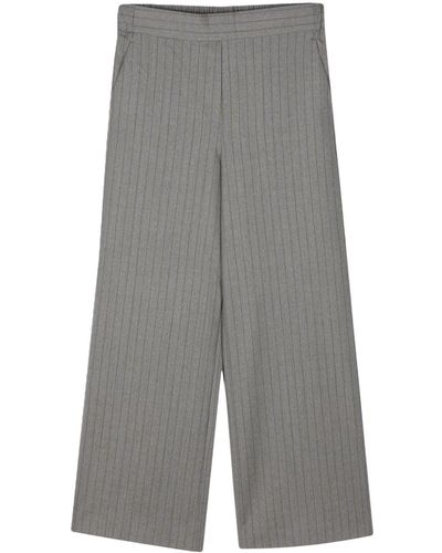 Incotex Pinstripe Wide-leg Trousers - Grey