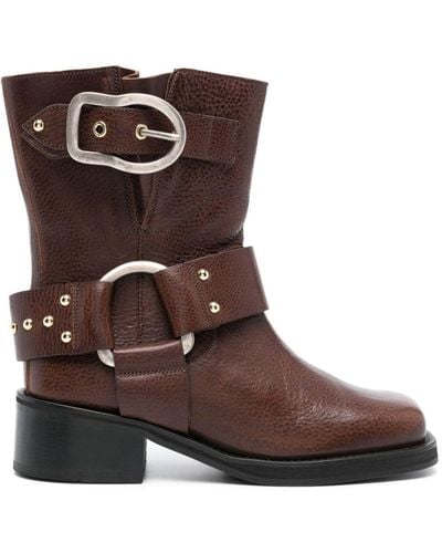 Dorothee Schumacher Stud-embellished Leather Boots - Brown