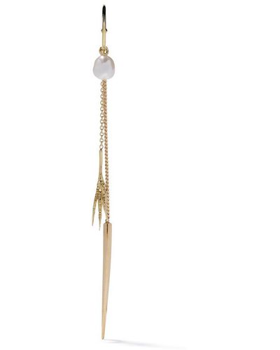 Wouters & Hendrix 18kt Gold Claw Single Earring - White
