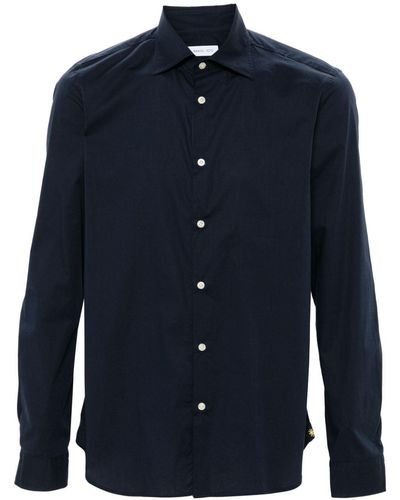 Manuel Ritz Cutaway-collar Poplin Shirt - Blue