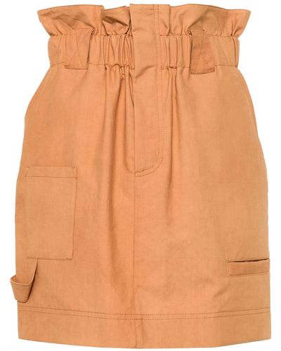 Fendi Paperbag-Waist Mini Skirt - Orange